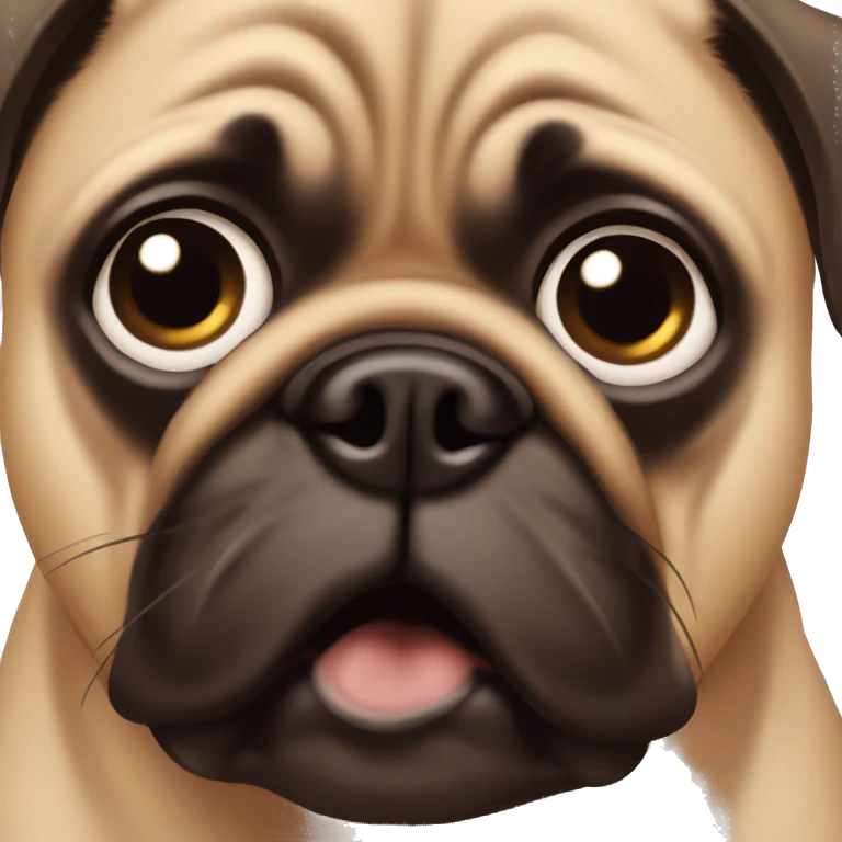 Scared brown pug face emoji