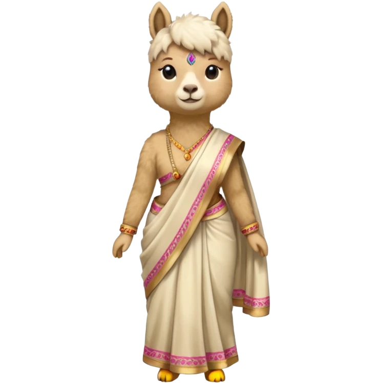 saree wearing alpaca emoji
