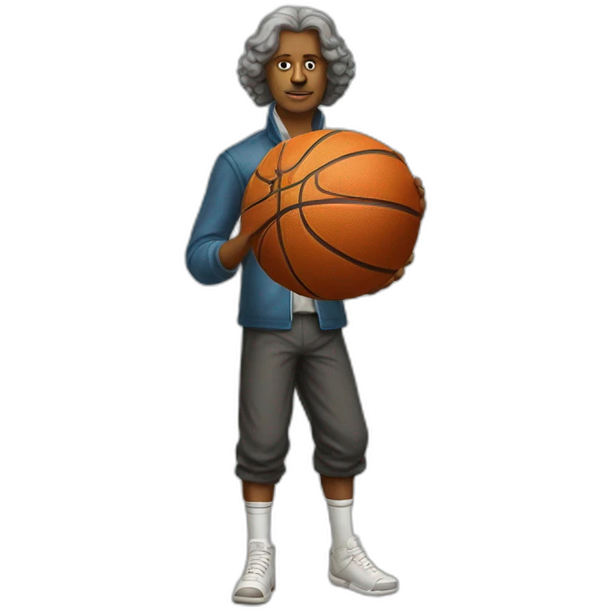 isaac newton with basketball ball emoji