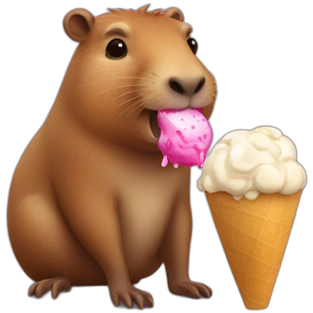 Capybara with icecream emoji