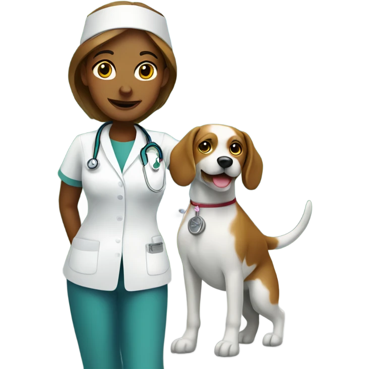 nurse with dog outdoors emoji