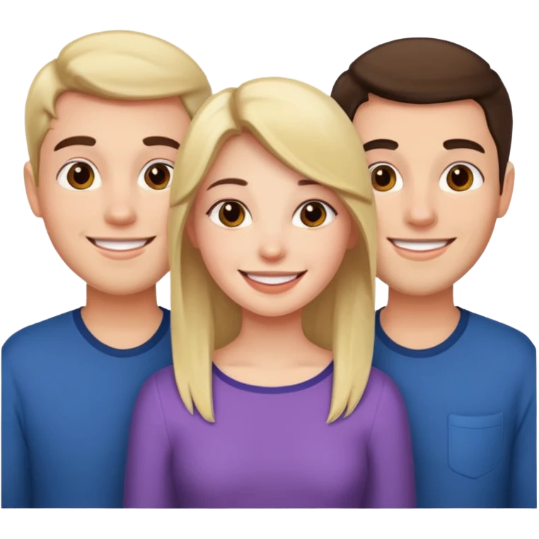Girl with 2 guys  emoji