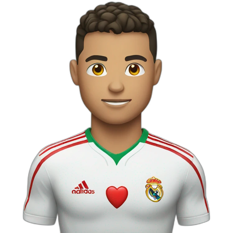 ronaldo holding heart emoji