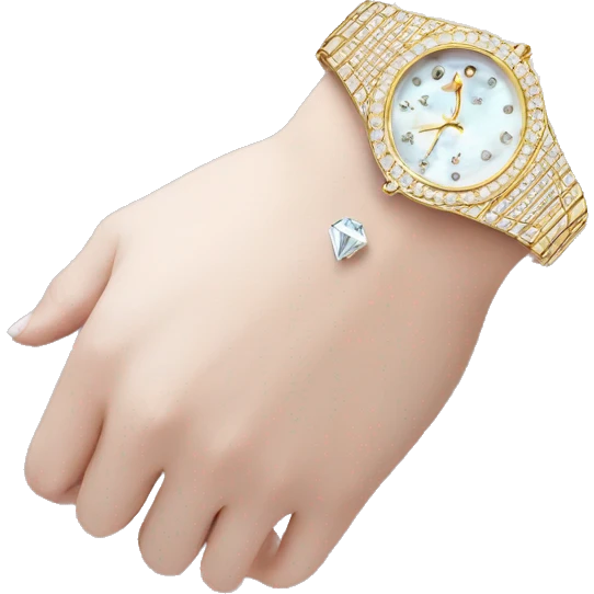 Diamond watch on wrist  emoji