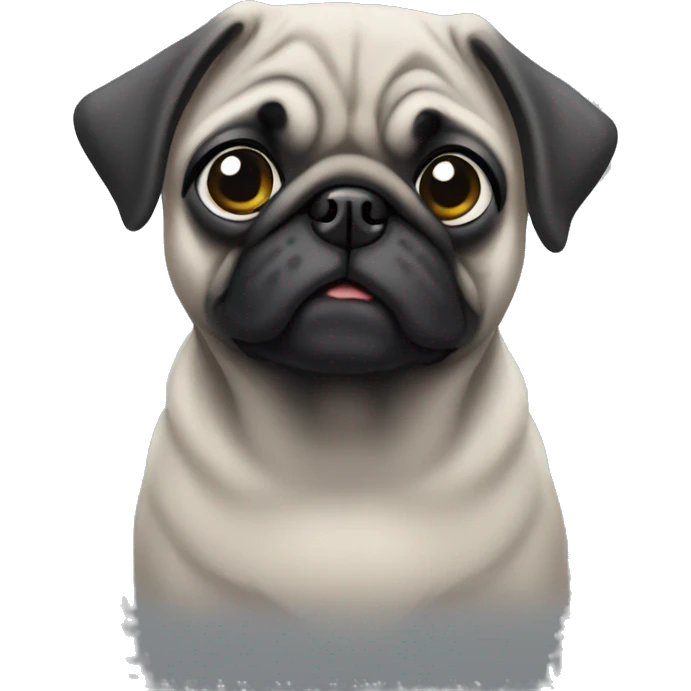 Ah pug grey small and cute emoji