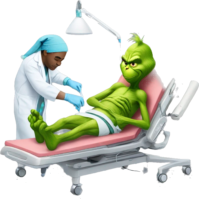 The grinch getting knee surgery emoji