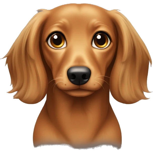 a tan female dachsaund with long hair emoji