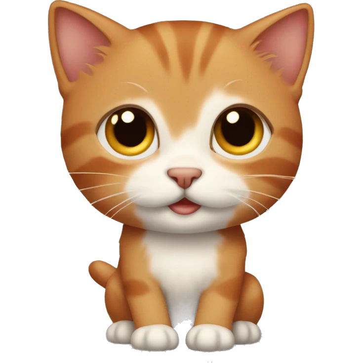 A red-haired Kitten with brown eyes emoji