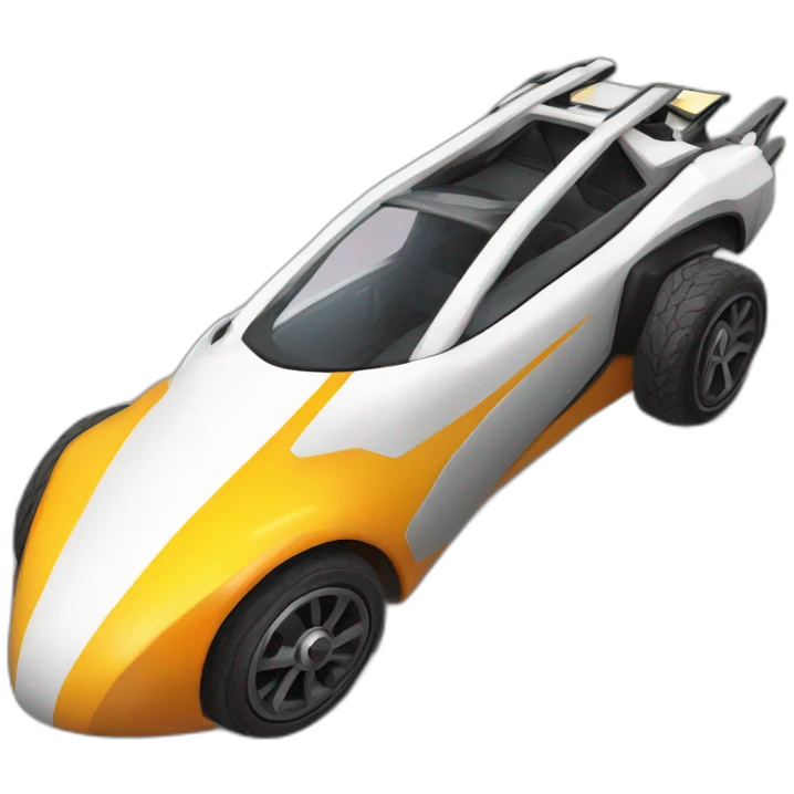 un pingouin qui conduit une voiture de rocket league emoji