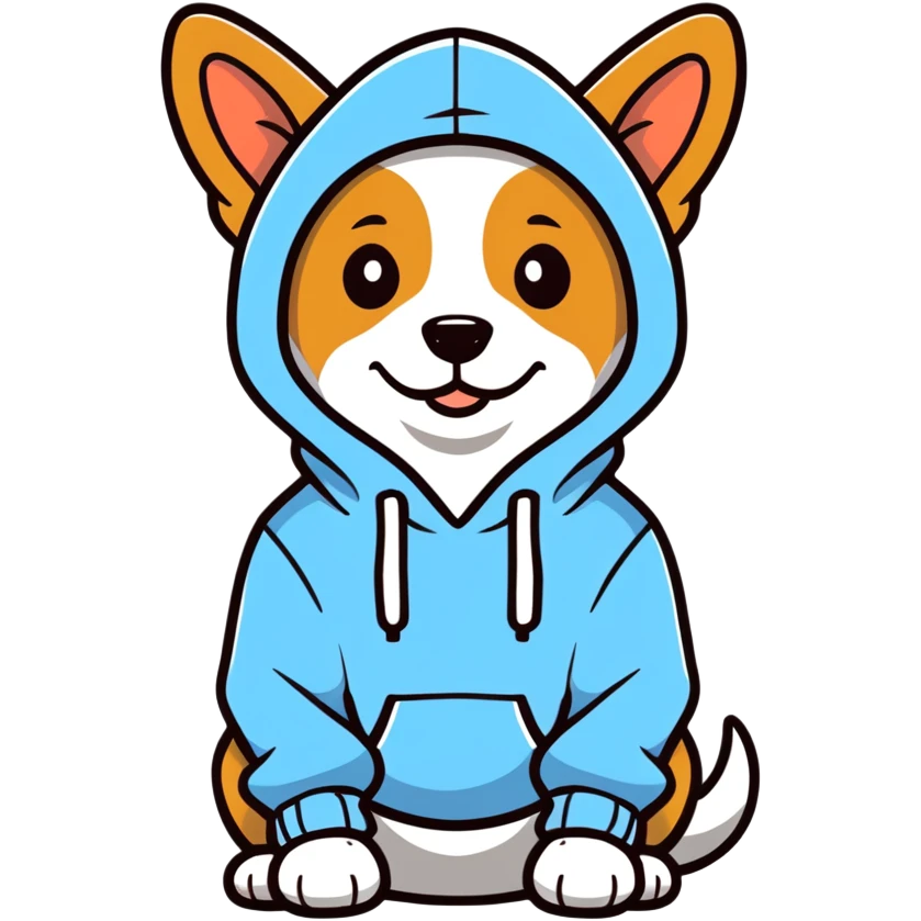 Dog wearing a hoodie  emoji
