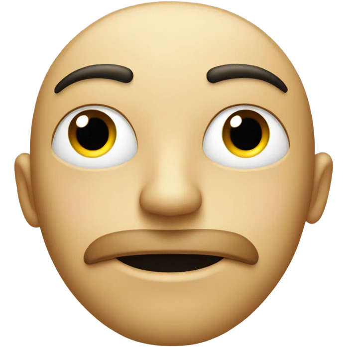 side eye emoji that only shows half of the face and has a straight mouth emoji
