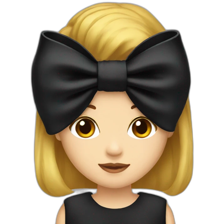 Black velvet hair bow emoji