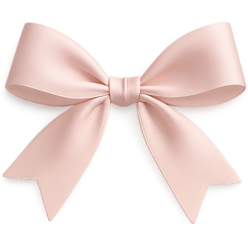 aesthetic pink bow, soft and elegant, minimal design emoji