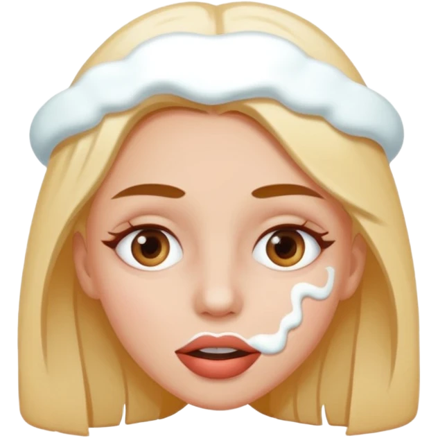 white icing on woman just on the mouth and eye area emoji