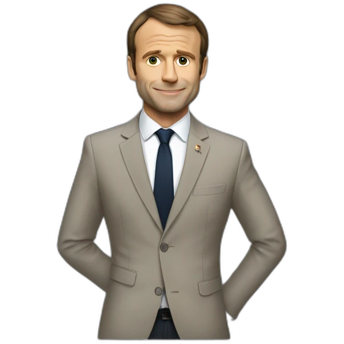 Macron avec la chemise déboutonné en fin de soirée emoji