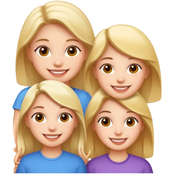 Three girls taking selfie emoji