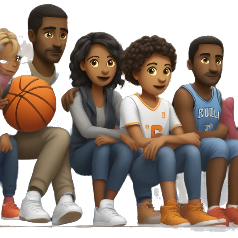 Family at basketball game emoji