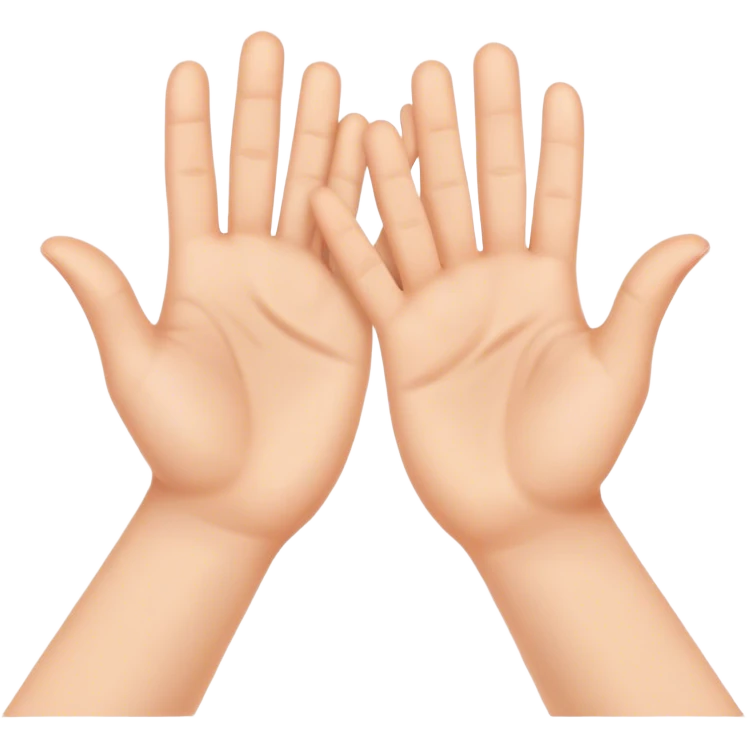 palms touching clap another's hand
 emoji
