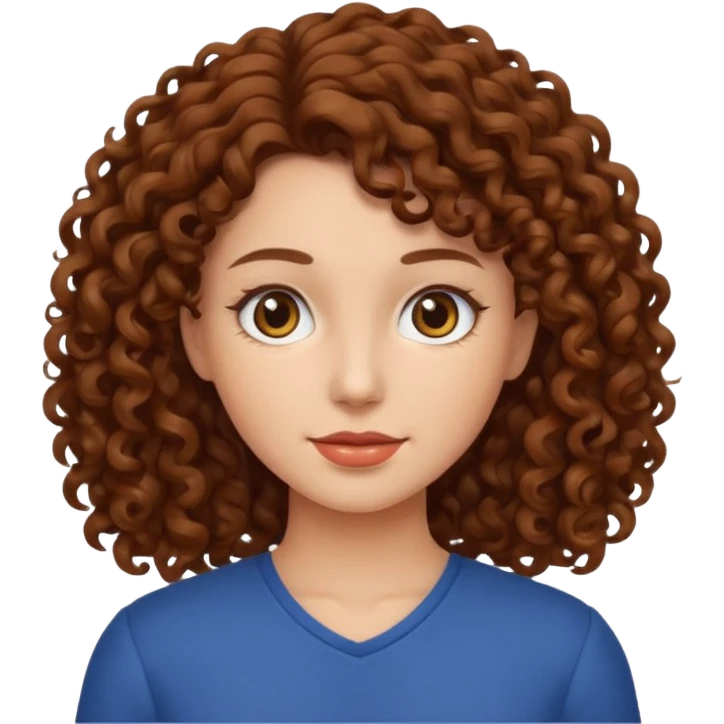 Femme cheveux bouclée brun  emoji