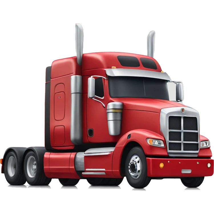 Realistic red 18 wheeler truck with red trailer emoji
