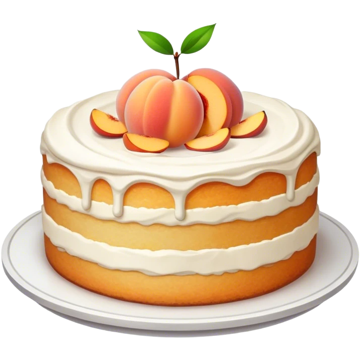white peach cake emoji