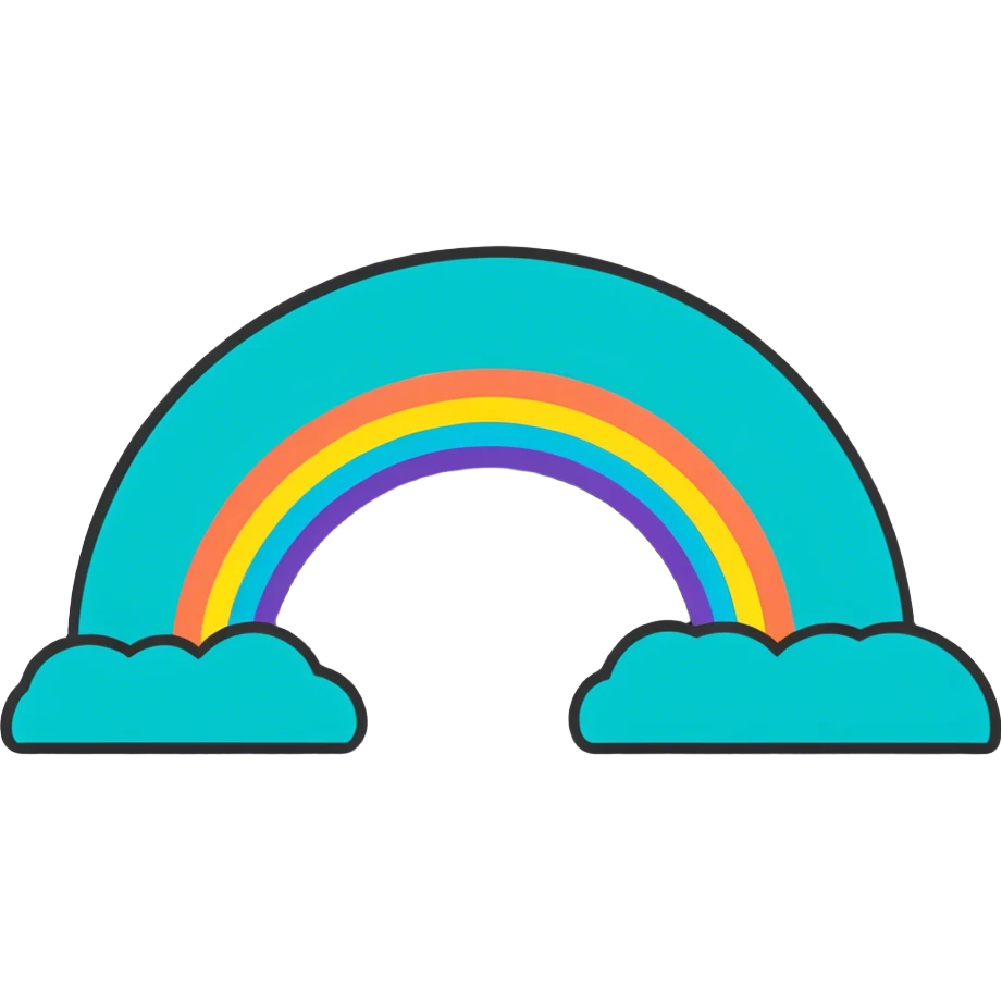 Afe all turquoise rainbow emoji