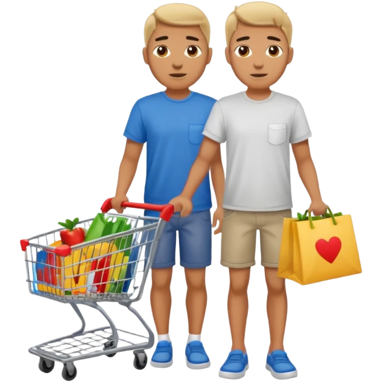 a man with a shopping cart full body emoji