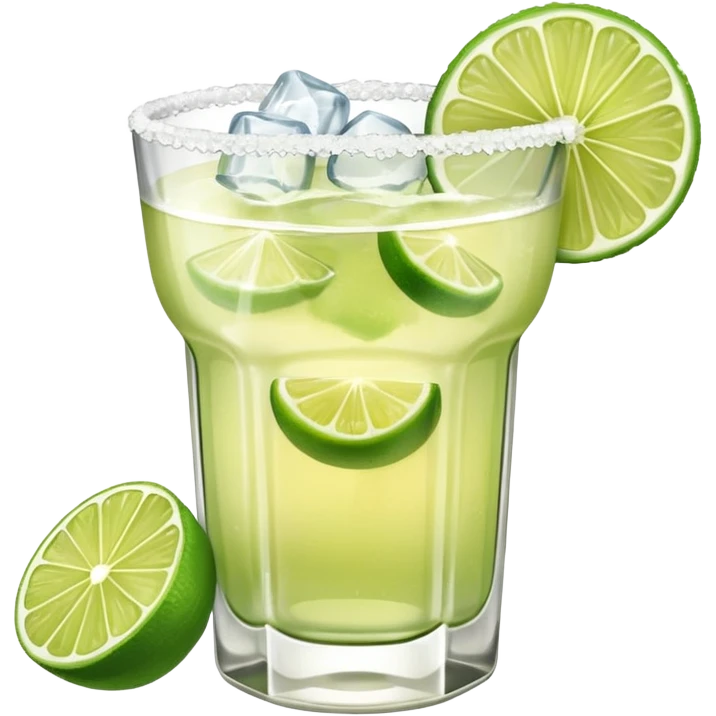 Margarita – glass with salted rim, lime wedge, ice emoji