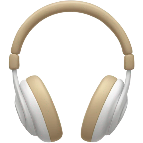 White headphones with beige ear pieces emoji