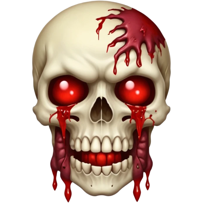 A Hideous mutated monster covered in rotton flesh and bloodin the style of your bleeding skull art, full body. Final boss character, full body emoji