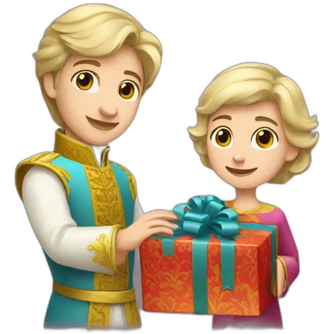 Prince Vladimir giving a gift emoji