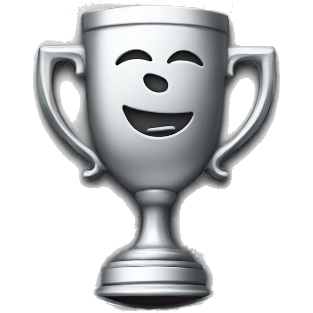 Silver trophy in Round coin emoji