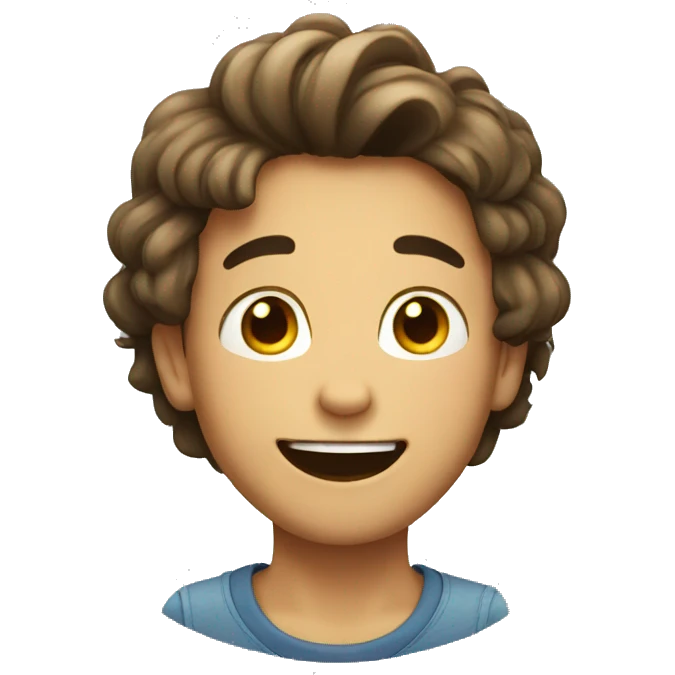 a boy happy says yes emoji