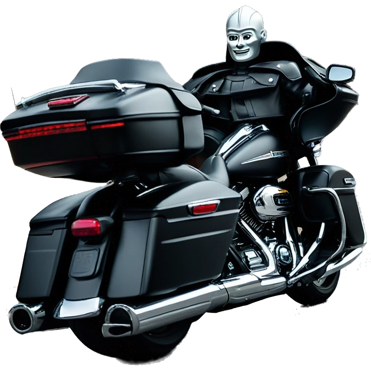 Tin Man on black Harley road glide emoji