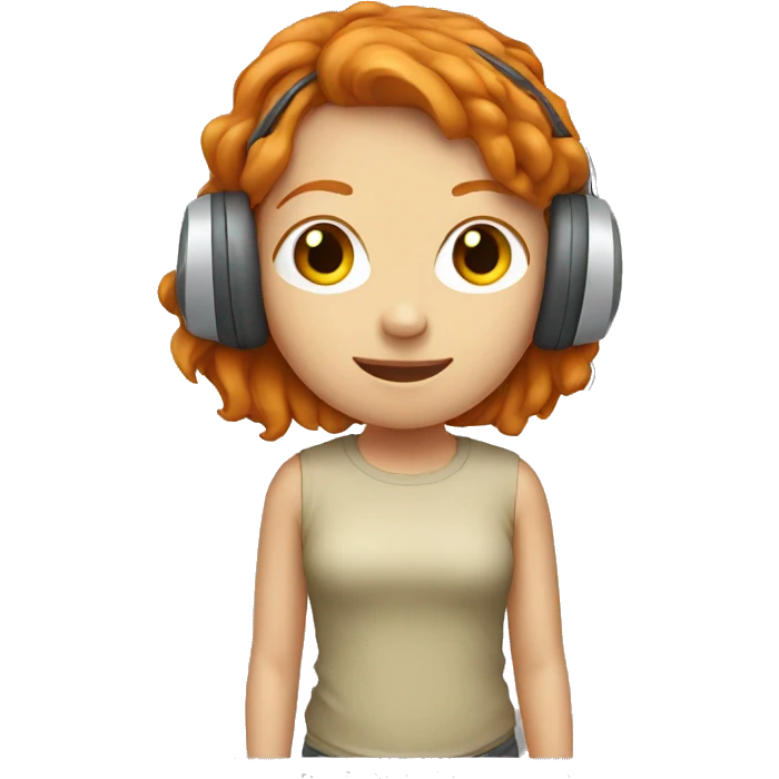 Ginger girl in headphones emoji