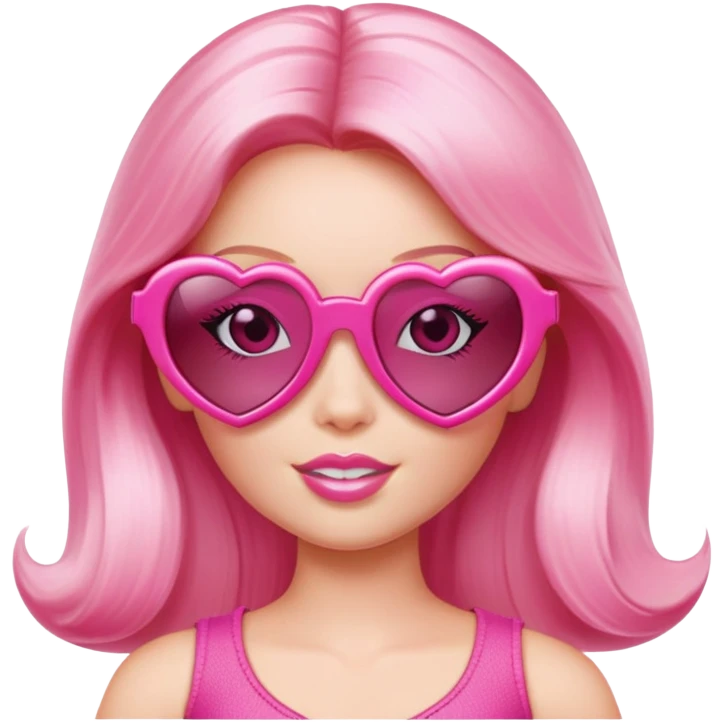 barbie with pink heart sunglasses  emoji