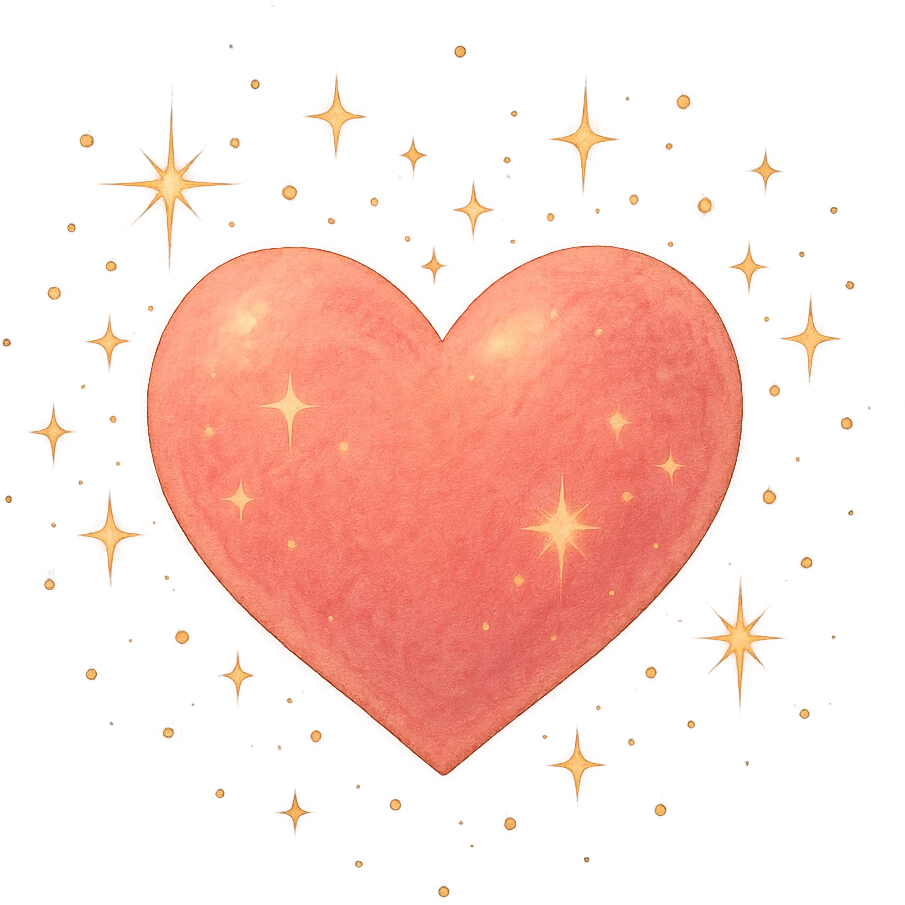 sparkling heart, ghibli style, no background emoji