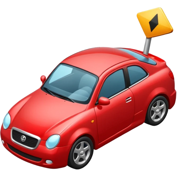 CARRO ROJO DE EN DIAGONAL emoji