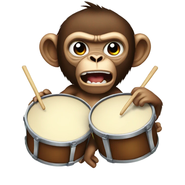 Angry monkey with drums emoji