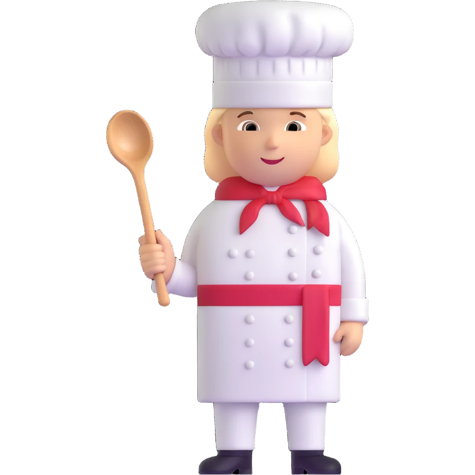 professional chef holding a large spoon emoji