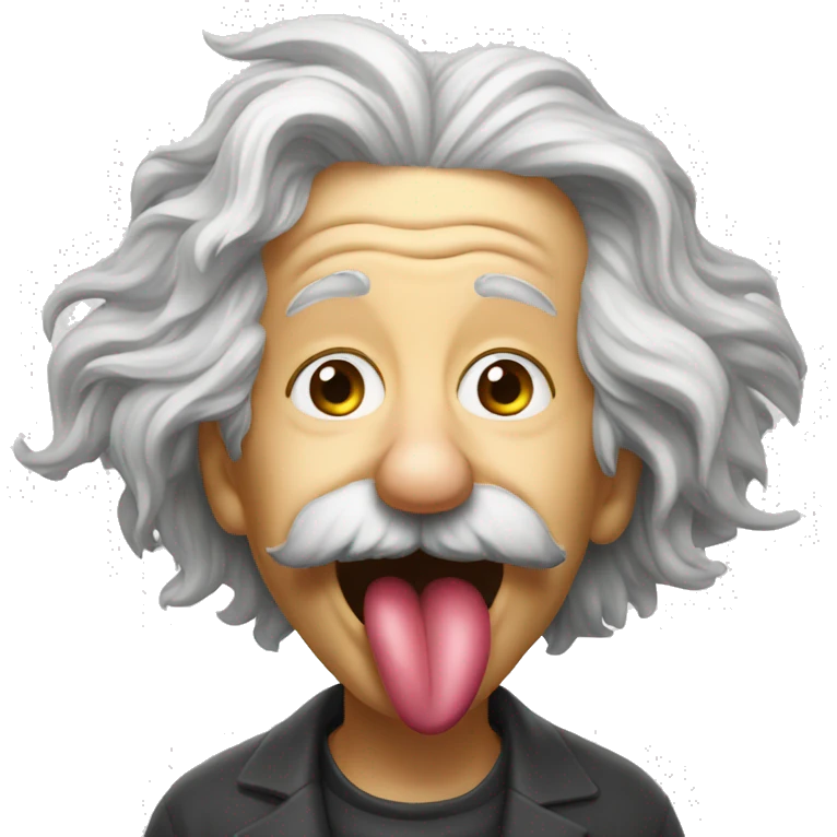 Albert Einstein tongue emoji