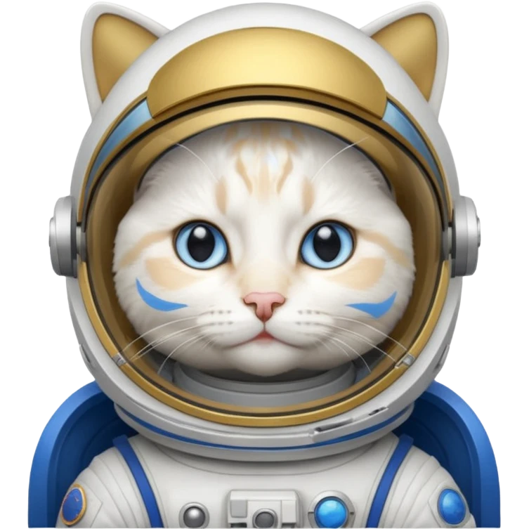 white cat gold Astronaut emoji