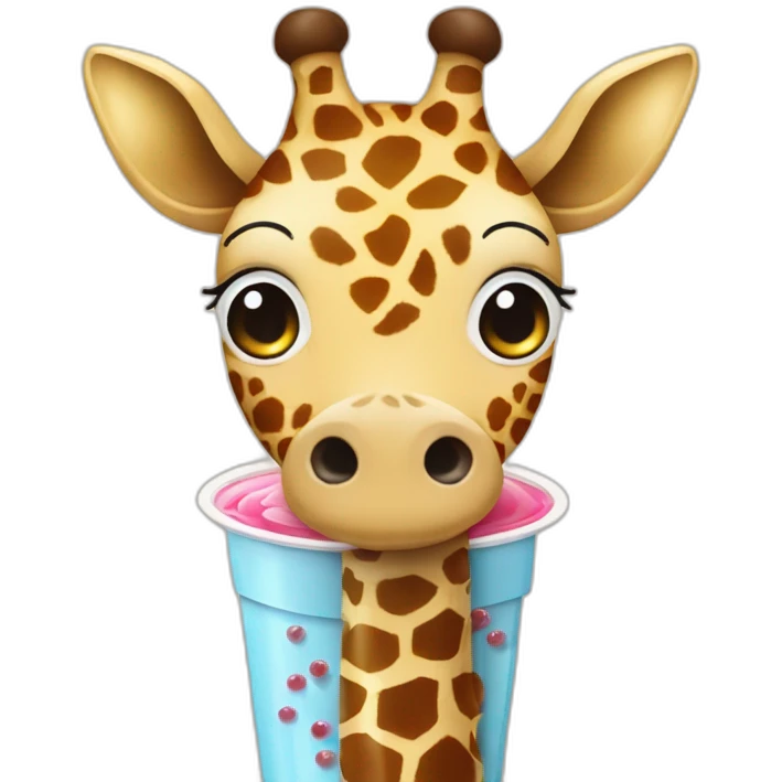 Giraffe mit bubble tea emoji