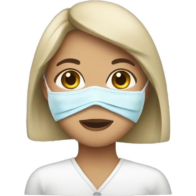 Woman wearing face mask emoji