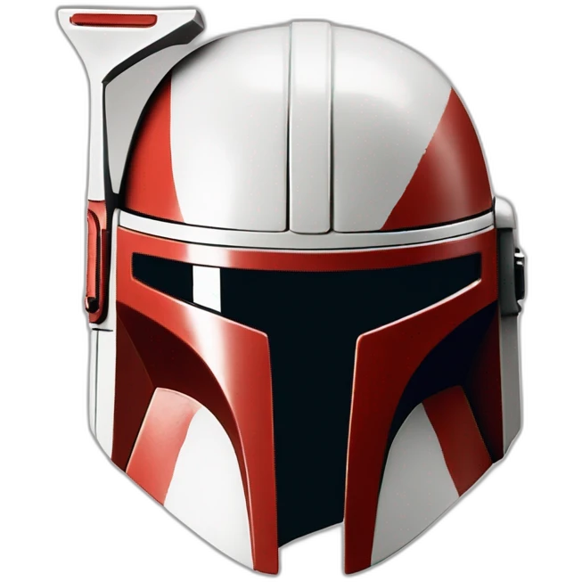 Red white stripe mandalorian helmet emoji