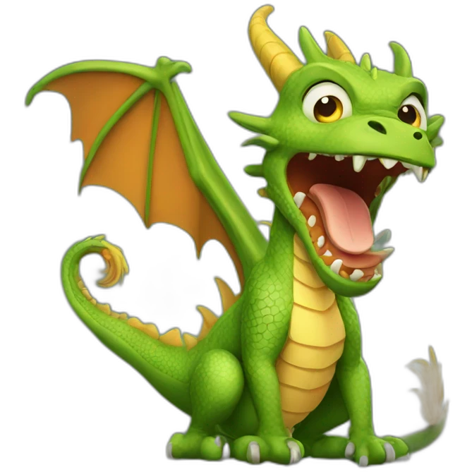 Dragon with monkey emoji