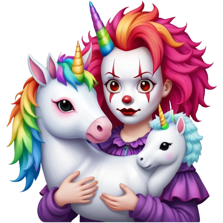 Pennywise with a unicorn plushie emoji