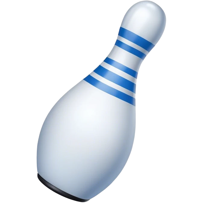 Bowling pin, blue line and white emoji