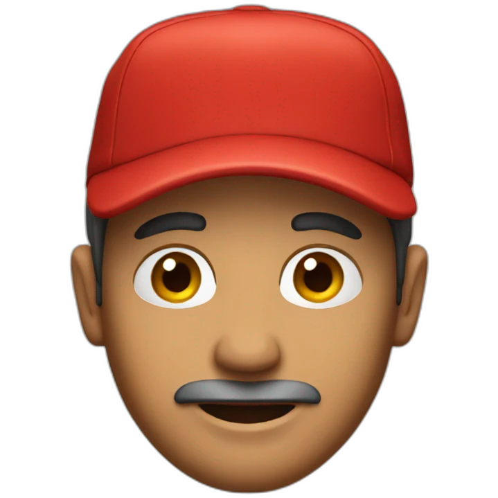 a man with a red hat emoji