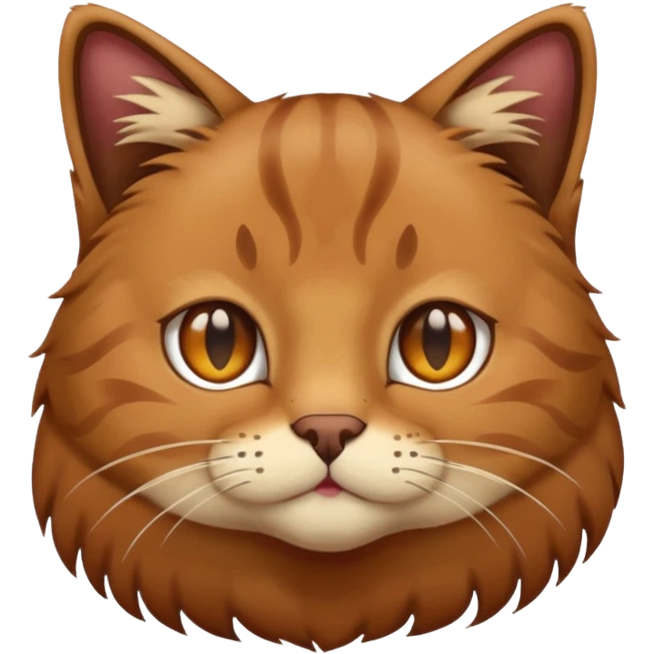 Brown cat with no eyes emoji